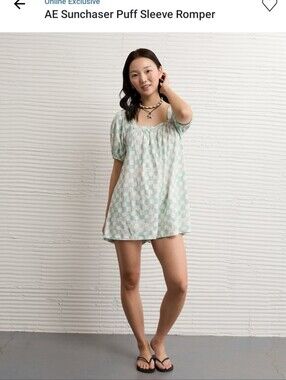 NWT American Eagle Sun Chaser Puff Sleeve Romper XXS